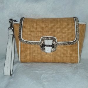 Coach Taylor City Straw Flap Clutch